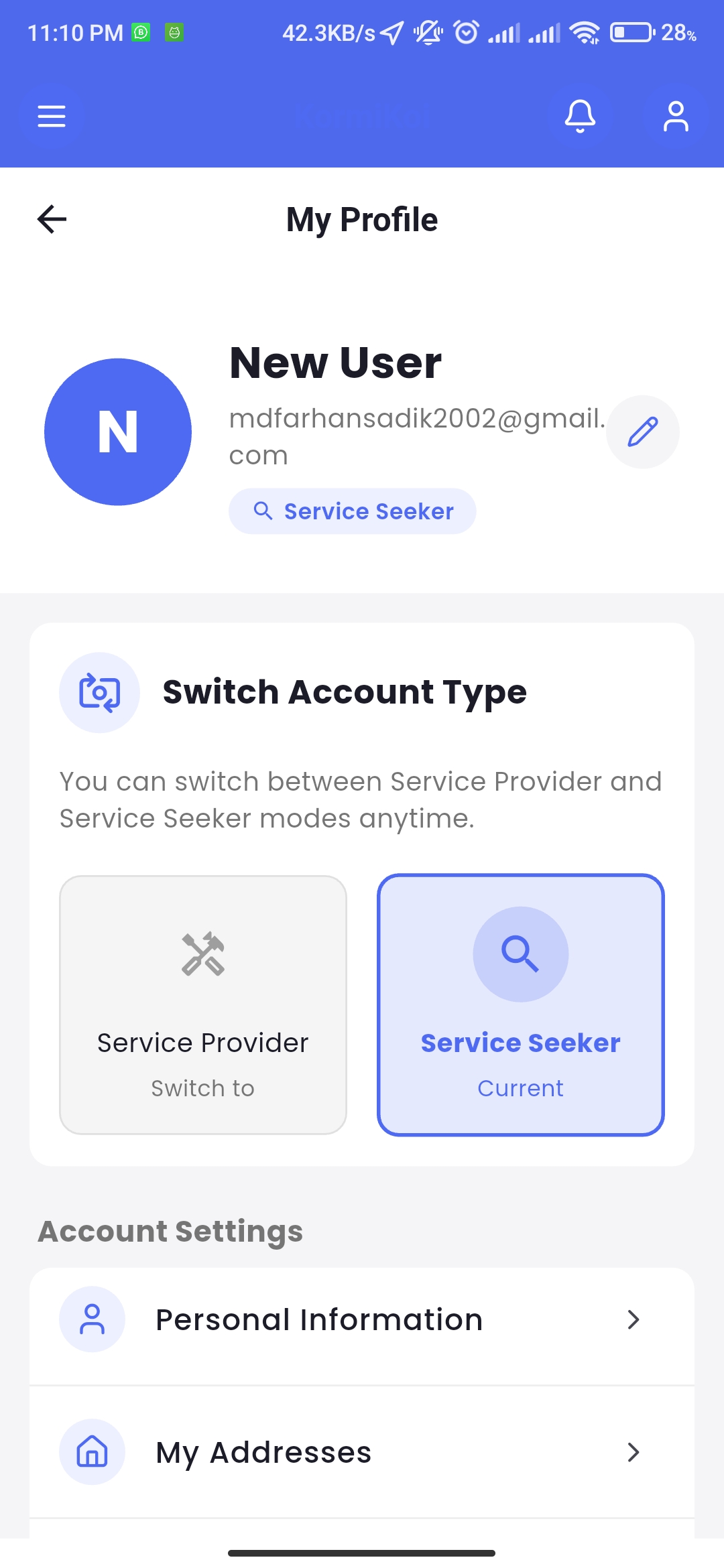 Kormi Koi - Find Trusted Service Providers screenshot 2